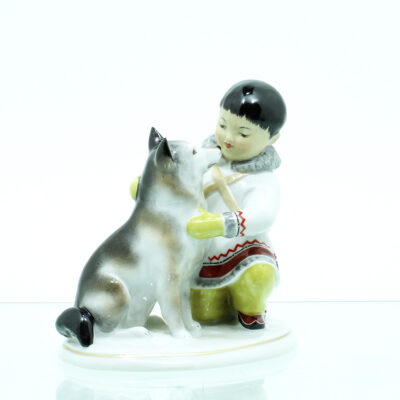 hund eskimo figur porcelæn